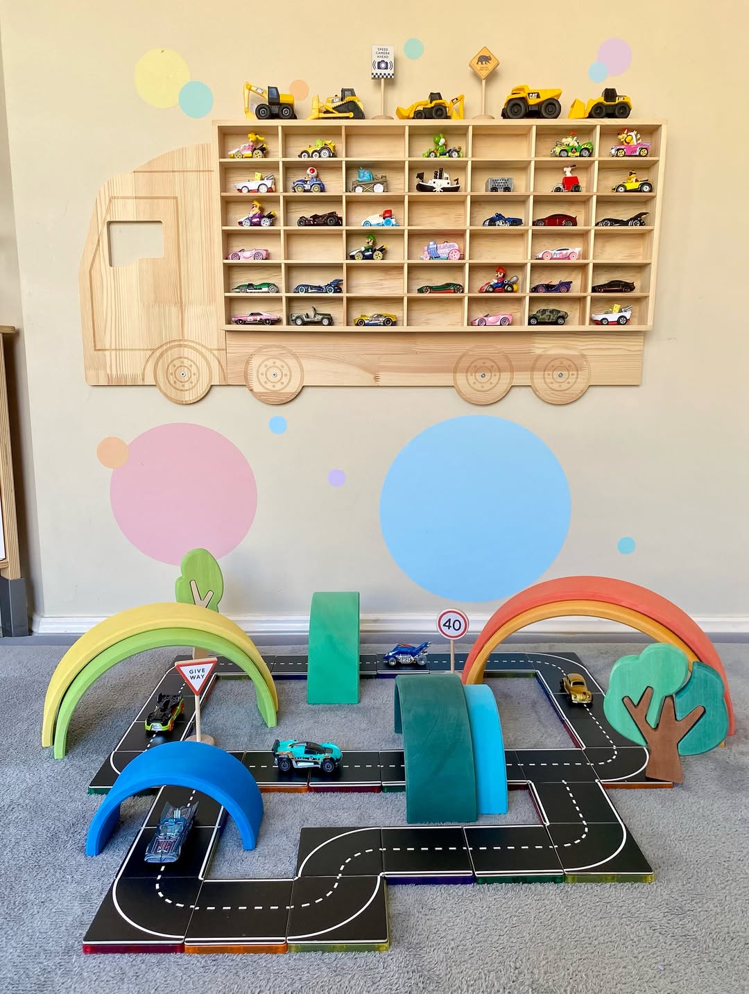 42 slots Truck Shaped Display & Storage Unit- SolidPine