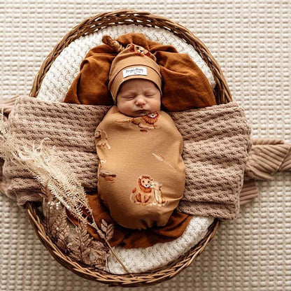 Roar Snuggle Swaddle & Beanie Set