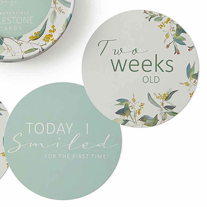 Eucalypt & Sage Reversible Milestone Cards - Timber Tinkers