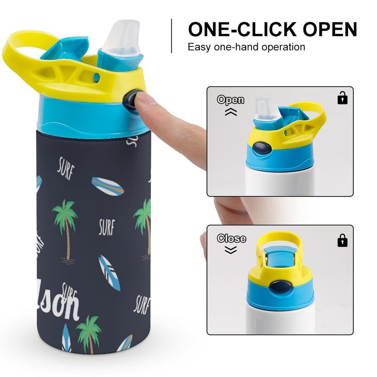 Personalised Kids Water Bottle - Surf