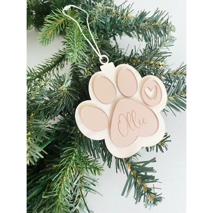 Dog Paw Ornament - Timber Tinkers