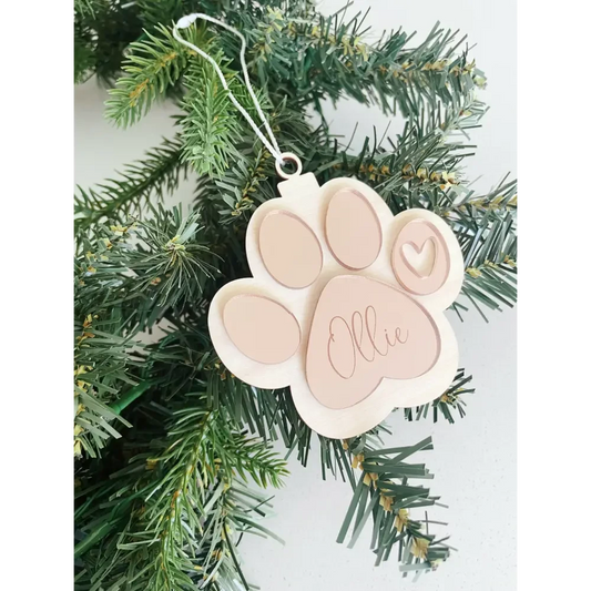 Dog Paw Ornament - Timber Tinkers