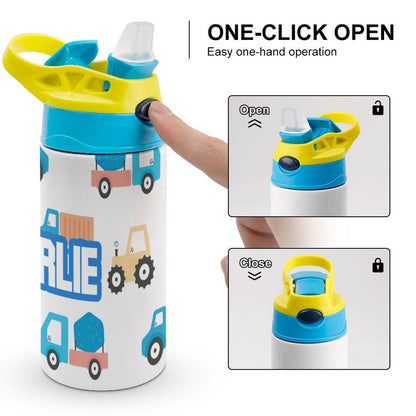 Personalised Kids Water Bottle - Trucks