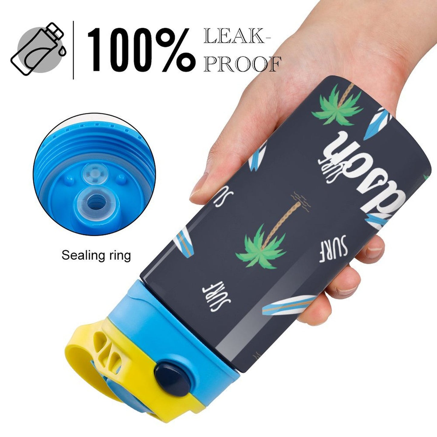 Personalised Kids Water Bottle - Surf