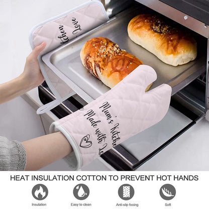 Oven Mitt & Pot Holder Set - Pink Heart