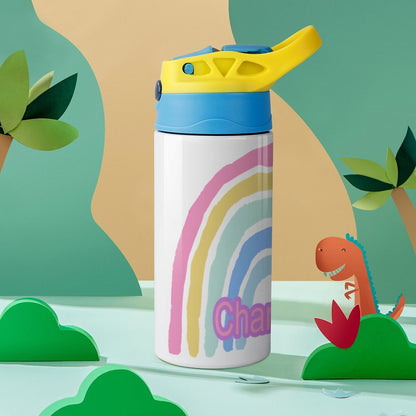 Personalised Kids Water Bottle - Pastel Rainbow
