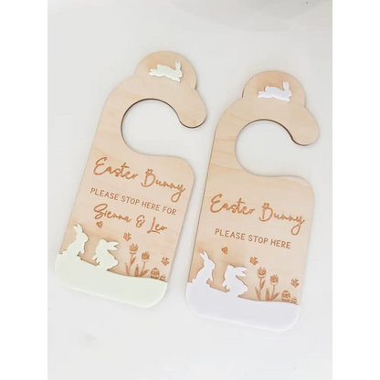 Easter Bunny Please Stop Here Hanger 3D - Timber Tinkers