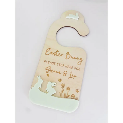 Easter Bunny Please Stop Here Hanger 3D - Timber Tinkers