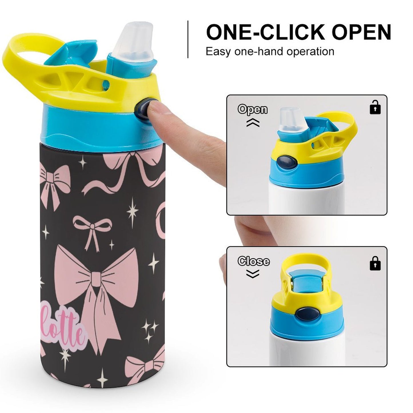 Personalised Kids Water Bottle - Bow