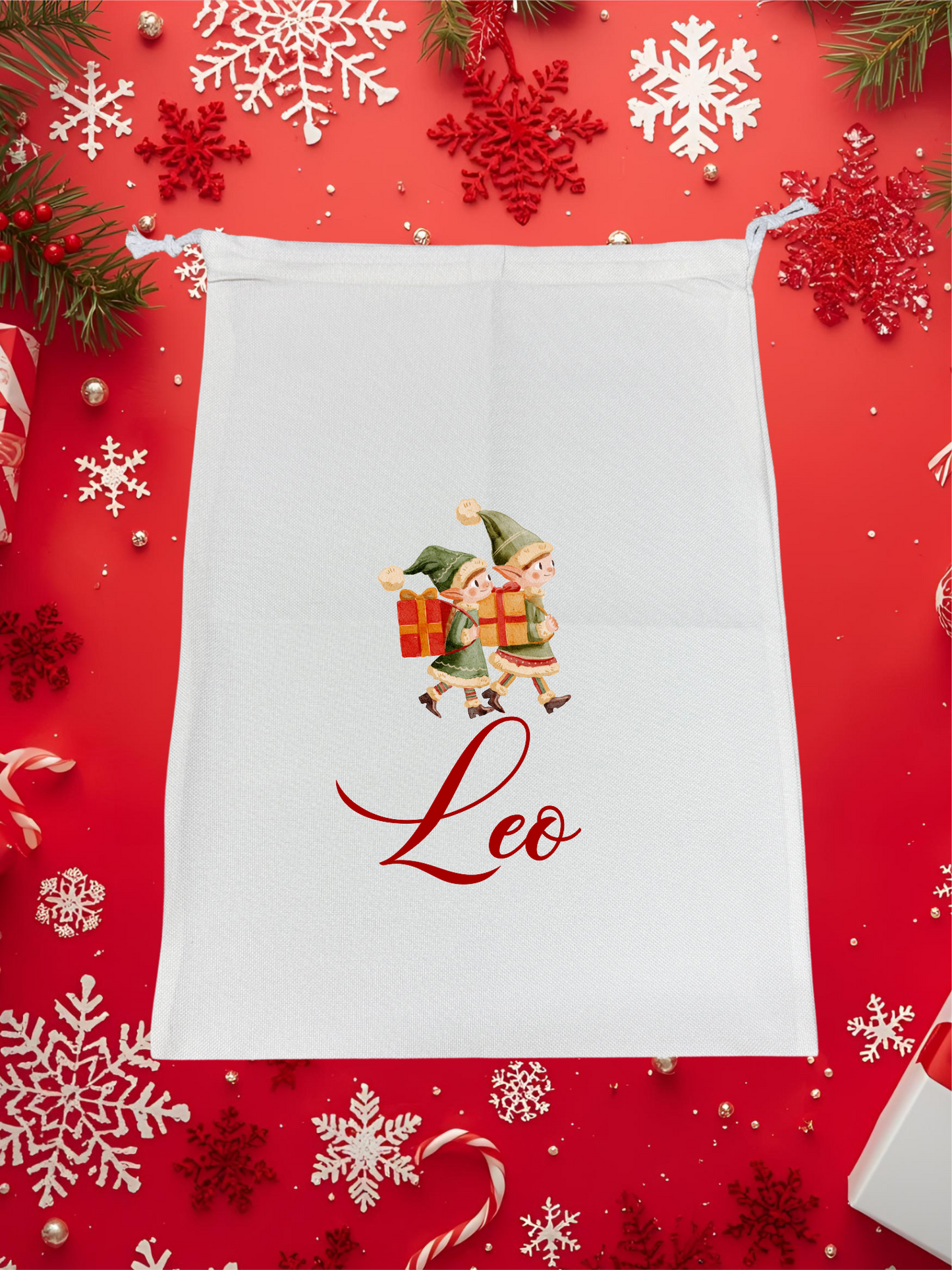 Personalised Premium Linen Santa Sack  – Classic Christmas Collection