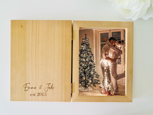 Personalised EST Wooden Photo Frame