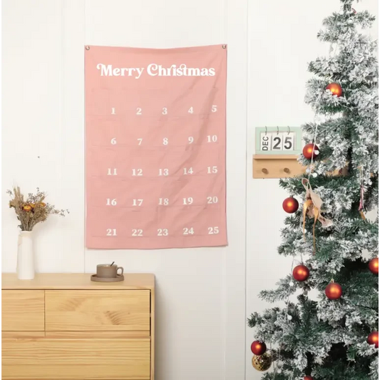 Extra Large Merry Christmas Advent Calendar - BLUSH - Timber Tinkers