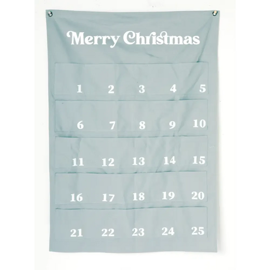 Extra Large Merry Christmas Advent Calendar - GREY - Timber Tinkers