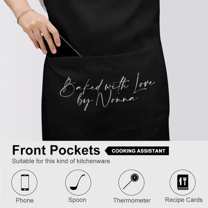 Personalised Apron with Pocket - Black