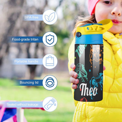 Personalised Kids Water Bottle - Gamer