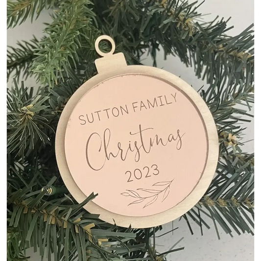 Family Christmas 3D Ornament - Timber Tinkers