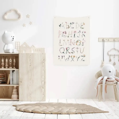 Floral Alphabet Canvas Wall Hang - Timber Tinkers