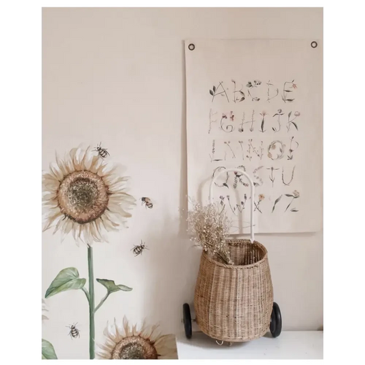 Floral Alphabet Canvas Wall Hang - Timber Tinkers