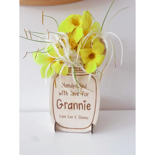 Flowers Jar Sign - Timber Tinkers