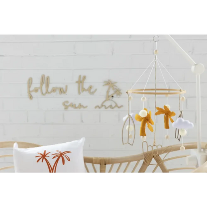 Follow the Sun + Palm Tree Decal wall plaque - Timber Tinkers
