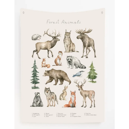 Forest Animals Canvas Wall Hang - Timber Tinkers