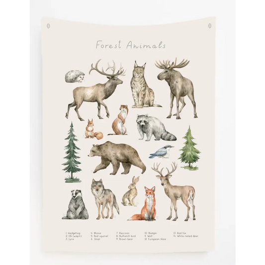 Forest Animals Canvas Wall Hang - Timber Tinkers