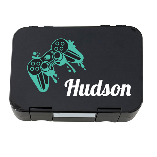Personalised Lunch Boxes - Black Gamer