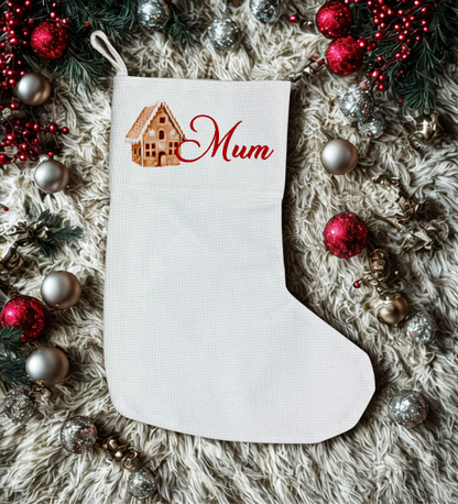 Personalised Premium Linen Stocking – Classic Christmas Collection