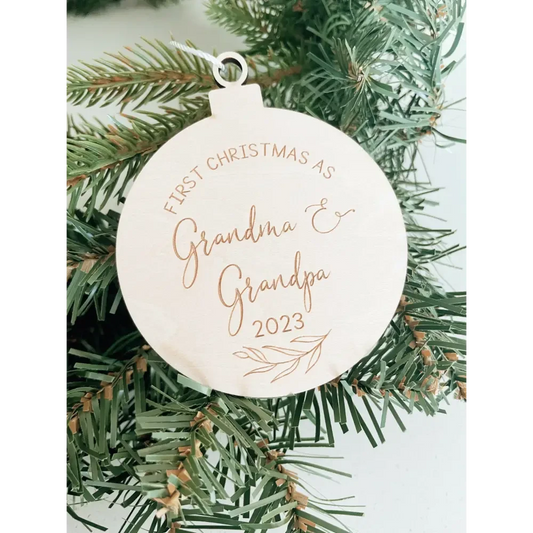 Grandparents First Christmas Ornament - Timber Tinkers