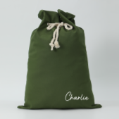 Personalised Canvas Santa Sacks - Green