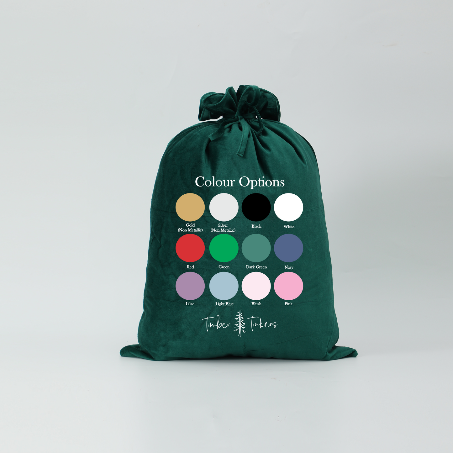 Personalised Velvet Stockings - Green (45cm)