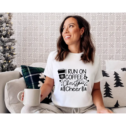 I run on coffee & Christmas Cheer T-Shirt - Timber Tinkers