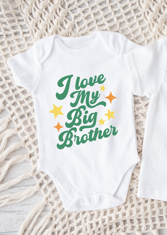I love my big brother star white Tshirt/Onesie