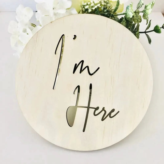 I'm Here Scandi Birth Announcement - Timber Tinkers