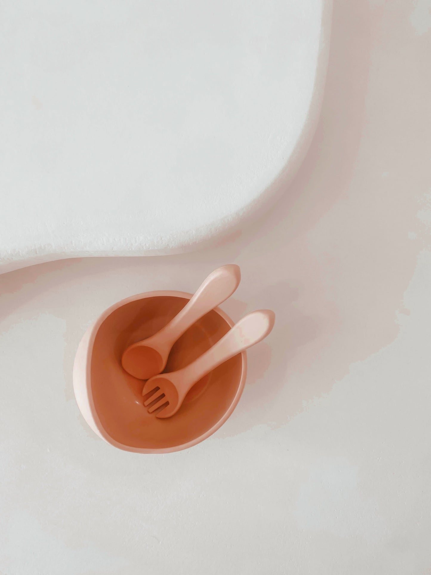 3 Piece Set - Round Suction Bowl with Spoon & Fork