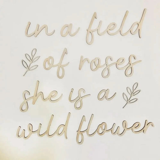 in a field of roses she is a wildflower wall plaque - Timber Tinkers