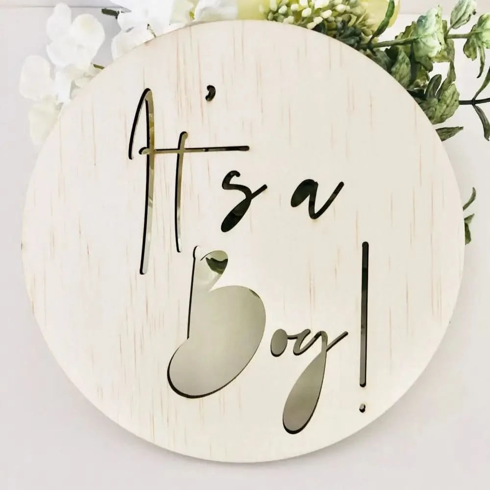 It's a boy Scandi Birth Announcement - Timber Tinkers