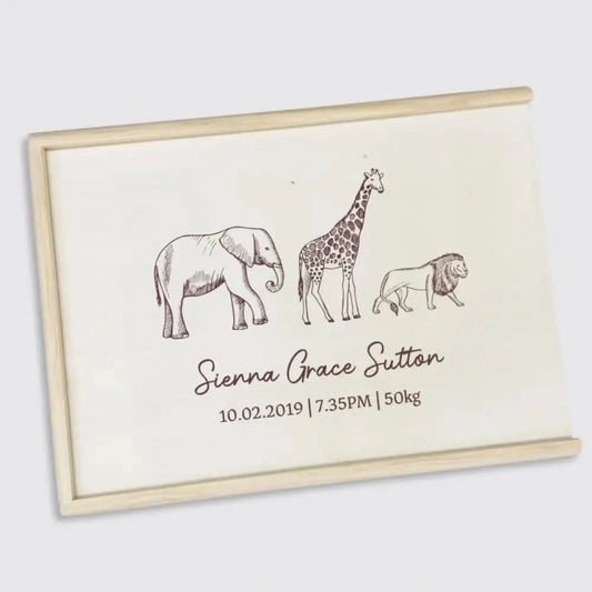 Keepsake Box - Safari Animals - Timber Tinkers