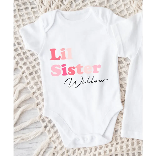 Lil Sister Onesie - Pink - Timber Tinkers