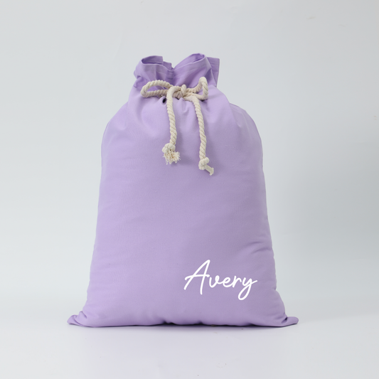 Personalised Canvas Santa Sacks - Lilac