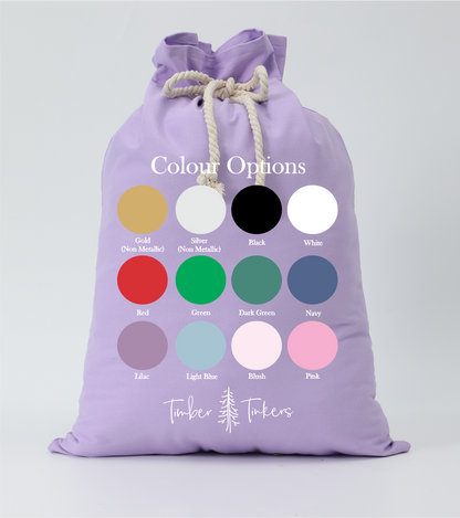 Personalised Canvas Santa Sacks - Lilac