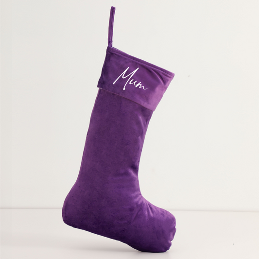 Personalised Velvet Stockings - Lilac (45cm)