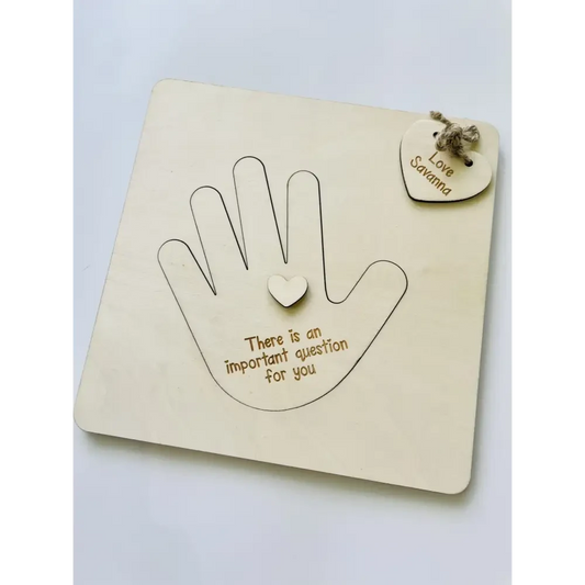 Little Hand Godparent Invitation - Timber Tinkers