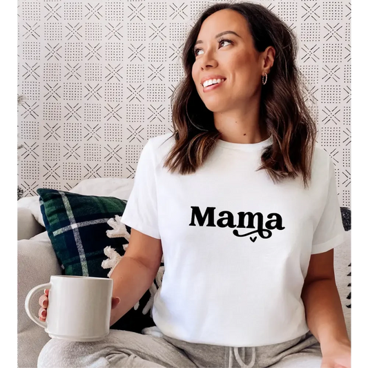Mama Heart WHITE T-shirt - Size XS