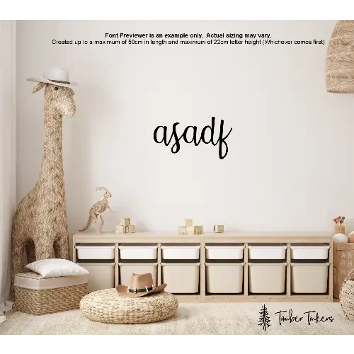 Medium Name Script (50cm Length) - Timber Tinkers