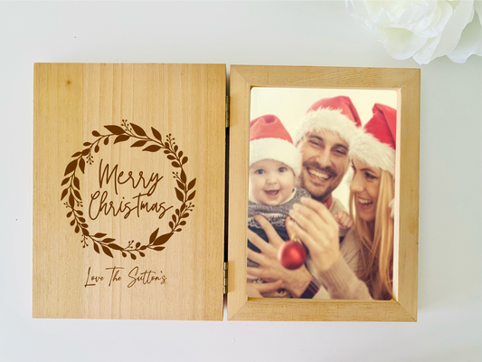 Christmas Photo Frame - Merry Christmas Wreath