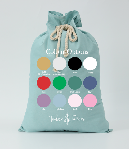 Personalised Canvas Santa Sacks - Mint