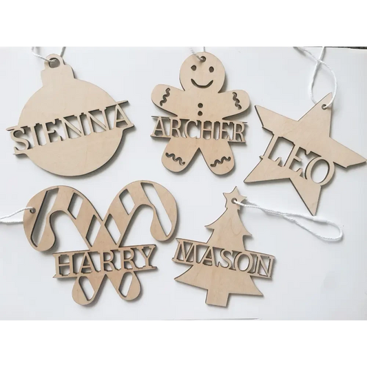 Monogram Christmas Ornament - Multiple Designs - Timber Tinkers