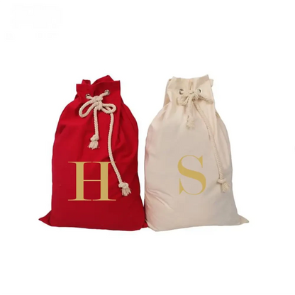 MONOGRAM Personalised Canvas Santa Sacks - Multiple Colours - Timber Tinkers