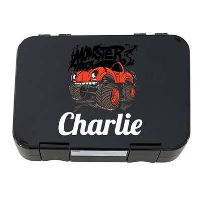 Personalised Lunch Boxes - Black Monster Truck